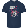 Sloth Wars Funny TV & Movie Parody Mens Cotton T-Shirt Tee Top Navy Blue