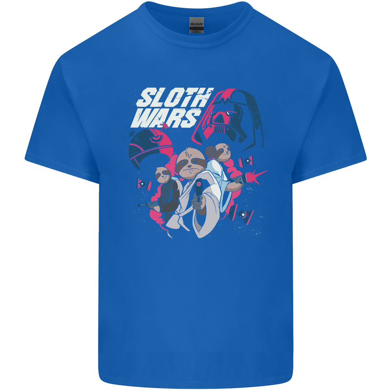 Sloth Wars Funny TV & Movie Parody Mens Cotton T-Shirt Tee Top Royal Blue