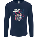 Sloth Wars Funny TV & Movie Parody Mens Long Sleeve T-Shirt Navy Blue