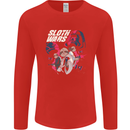 Sloth Wars Funny TV & Movie Parody Mens Long Sleeve T-Shirt Red