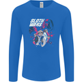 Sloth Wars Funny TV & Movie Parody Mens Long Sleeve T-Shirt Royal Blue