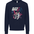 Sloth Wars Funny TV & Movie Parody Mens Sweatshirt Jumper Navy Blue
