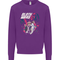 Sloth Wars Funny TV & Movie Parody Mens Sweatshirt Jumper Purple