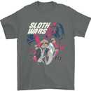 Sloth Wars Funny TV & Movie Parody Mens T-Shirt Cotton Gildan Charcoal