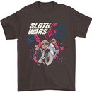 Sloth Wars Funny TV & Movie Parody Mens T-Shirt Cotton Gildan Dark Chocolate