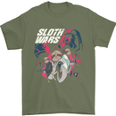 Sloth Wars Funny TV & Movie Parody Mens T-Shirt Cotton Gildan Military Green