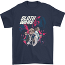 Sloth Wars Funny TV & Movie Parody Mens T-Shirt Cotton Gildan Navy Blue