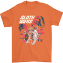 Sloth Wars Funny TV & Movie Parody Mens T-Shirt Cotton Gildan Orange