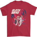 Sloth Wars Funny TV & Movie Parody Mens T-Shirt Cotton Gildan Red