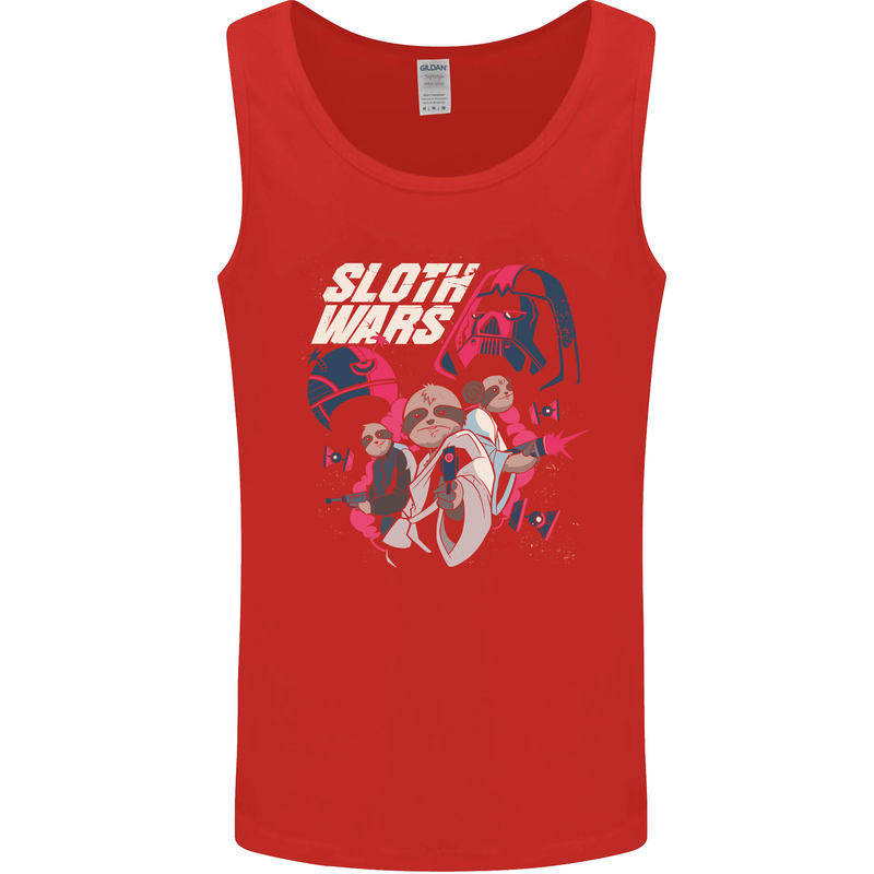 Sloth Wars Funny TV & Movie Parody Mens Vest Tank Top Red