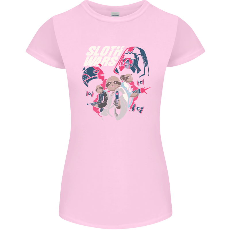 Sloth Wars Funny TV & Movie Parody Womens Petite Cut T-Shirt Light Pink