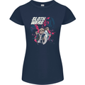 Sloth Wars Funny TV & Movie Parody Womens Petite Cut T-Shirt Navy Blue