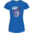 Sloth Wars Funny TV & Movie Parody Womens Petite Cut T-Shirt Royal Blue