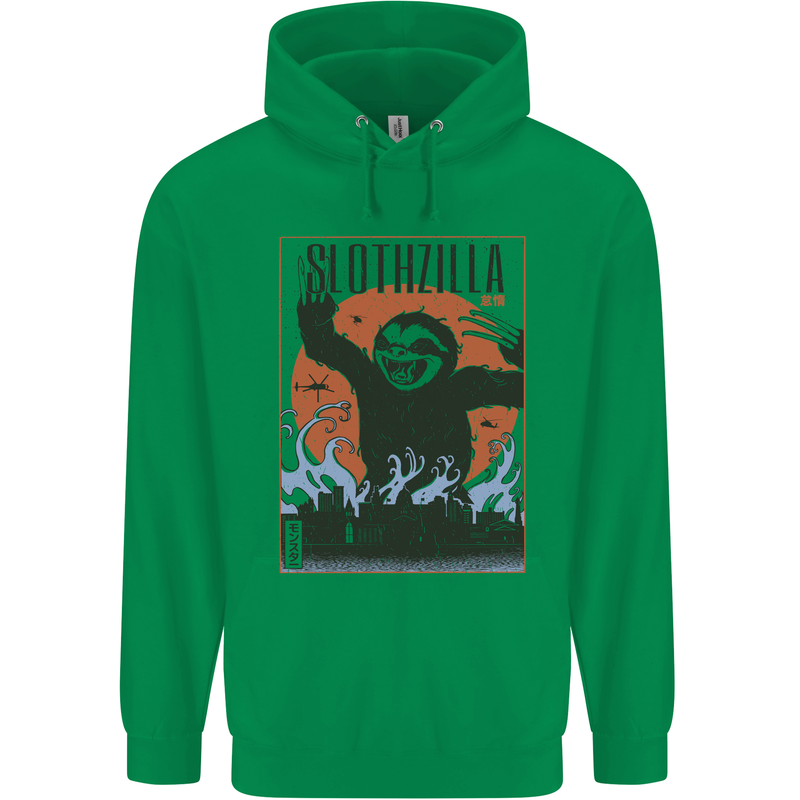 Slothzilla Funny Sloth Parody Childrens Kids Hoodie Irish Green
