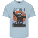 Slothzilla Funny Sloth Parody Kids T-Shirt Childrens Light Blue