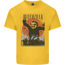 Slothzilla Funny Sloth Parody Kids T-Shirt Childrens Yellow