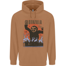 Slothzilla Funny Sloth Parody Mens 80% Cotton Hoodie Caramel Latte