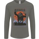 Slothzilla Funny Sloth Parody Mens Long Sleeve T-Shirt Charcoal
