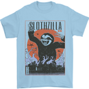Slothzilla Funny Sloth Parody Mens T-Shirt 100% Cotton Light Blue