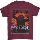 Slothzilla Funny Sloth Parody Mens T-Shirt 100% Cotton Maroon