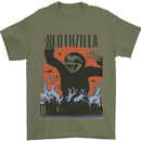 Slothzilla Funny Sloth Parody Mens T-Shirt 100% Cotton Military Green