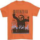 Slothzilla Funny Sloth Parody Mens T-Shirt 100% Cotton Orange