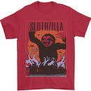 Slothzilla Funny Sloth Parody Mens T-Shirt 100% Cotton Red