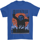 Slothzilla Funny Sloth Parody Mens T-Shirt 100% Cotton Royal Blue