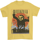 Slothzilla Funny Sloth Parody Mens T-Shirt 100% Cotton Yellow