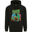 Slow Chess Funny Tortoise & Cock Childrens Kids Hoodie Black
