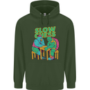 Slow Chess Funny Tortoise & Cock Childrens Kids Hoodie Forest Green