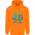 Slow Chess Funny Tortoise & Cock Childrens Kids Hoodie Orange