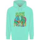 Slow Chess Funny Tortoise & Cock Childrens Kids Hoodie Peppermint