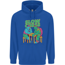 Slow Chess Funny Tortoise & Cock Childrens Kids Hoodie Royal Blue