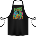Slow Chess Funny Tortoise & Cock Cotton Apron 100% Organic Black