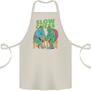 Slow Chess Funny Tortoise & Cock Cotton Apron 100% Organic Natural