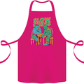 Slow Chess Funny Tortoise & Cock Cotton Apron 100% Organic Pink