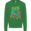 Slow Chess Funny Tortoise & Cock Kids Sweatshirt Jumper Irish Green