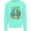 Slow Chess Funny Tortoise & Cock Kids Sweatshirt Jumper Peppermint
