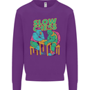 Slow Chess Funny Tortoise & Cock Kids Sweatshirt Jumper Purple