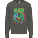 Slow Chess Funny Tortoise & Cock Kids Sweatshirt Jumper Storm Grey