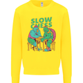 Slow Chess Funny Tortoise & Cock Kids Sweatshirt Jumper Yellow
