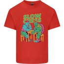 Slow Chess Funny Tortoise & Cock Kids T-Shirt Childrens Red