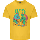 Slow Chess Funny Tortoise & Cock Kids T-Shirt Childrens Yellow