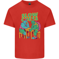 Slow Chess Funny Tortoise & Cock Mens Cotton T-Shirt Tee Top Red