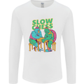 Slow Chess Funny Tortoise & Cock Mens Long Sleeve T-Shirt White