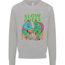 Slow Chess Funny Tortoise & Cock Mens Sweatshirt Jumper Sports Grey
