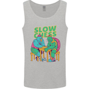 Slow Chess Funny Tortoise & Cock Mens Vest Tank Top Sports Grey