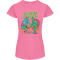 Slow Chess Funny Tortoise & Cock Womens Petite Cut T-Shirt Azalea