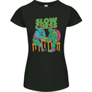 Slow Chess Funny Tortoise & Cock Womens Petite Cut T-Shirt Black